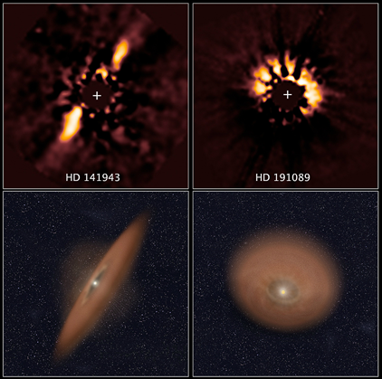 discos de detritos em torno de estrelas jovens