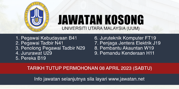 Jawatan Kosong Universiti Utara Malaysia (UUM) 2023