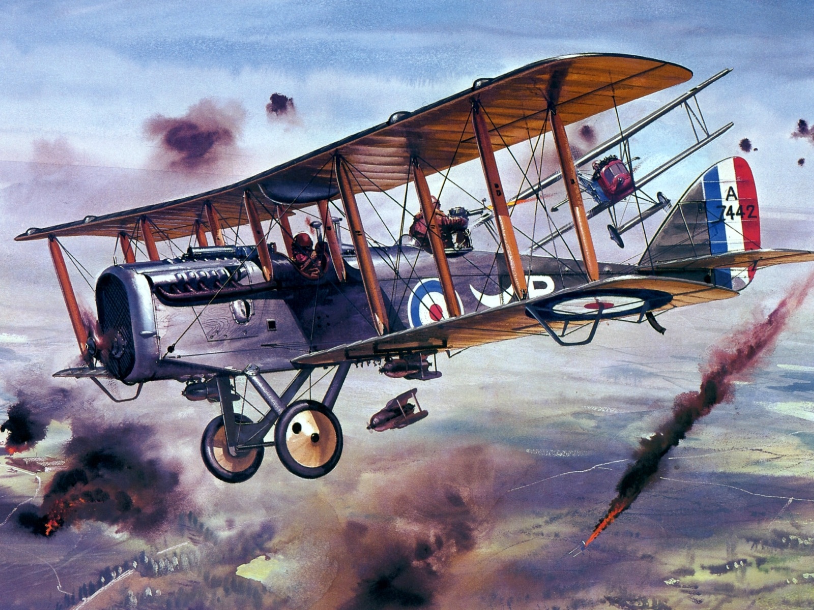 World War 1 Biplane Art