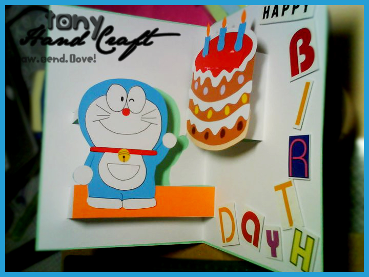 Tony Hand Craft Customized Card  as Requested Doraemon  