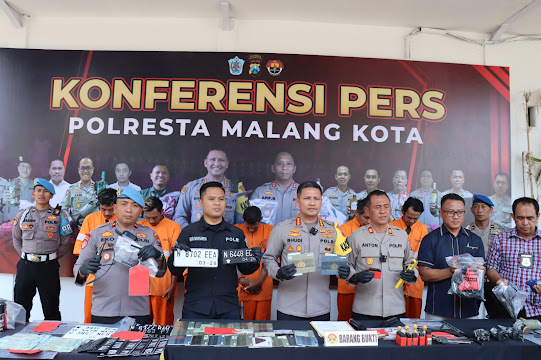  Polresta Malng Kota Berhasil Ungkap Penjualan Motor Hasil Curian, Lima Tersangka Diamankan