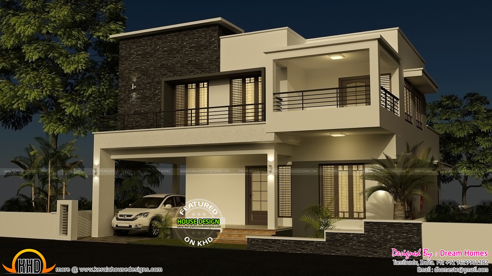 4 bedroom  modern house  with plan  Kerala home  design and 