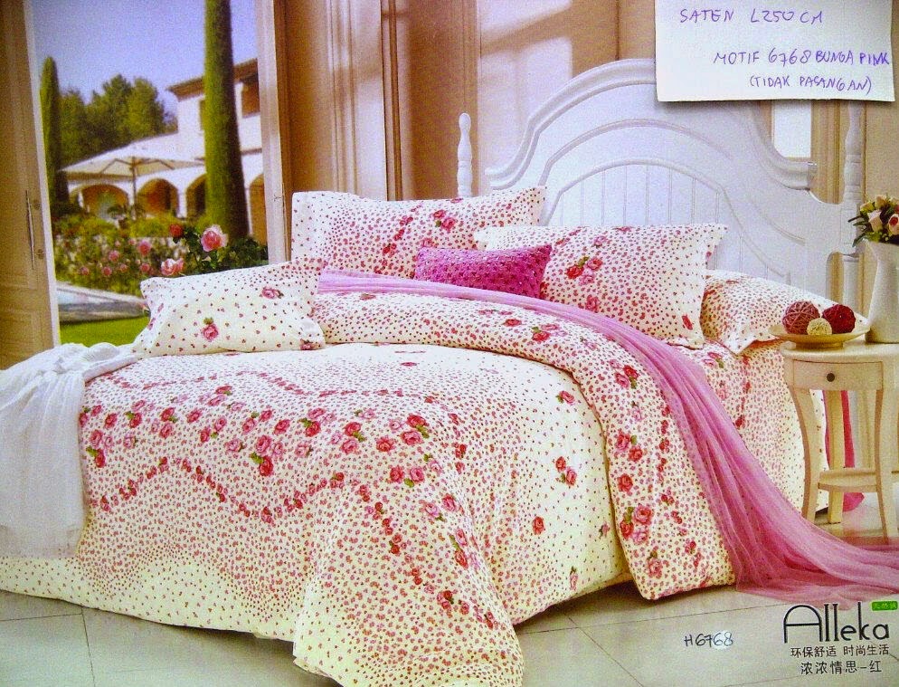 Sprei Jepang Motif Bunga Pink