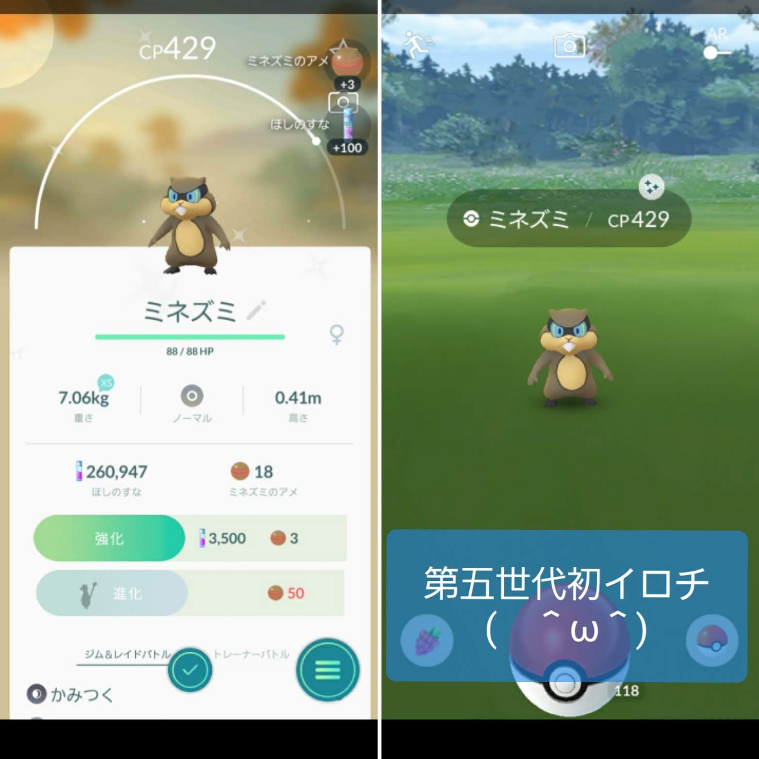 No 3 第五世代初の色違いゲットと初の御三家ゲット ポケモンgo なま1428の第五世代攻略紀 なま1428のポケモン Go Hobbyworld