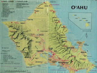 Hawaii Oahu map for tourists and drivers