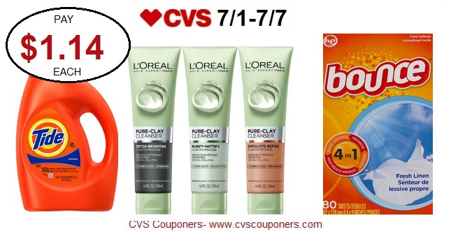 http://www.cvscouponers.com/2018/06/hot-pay-114-for-bounce-tide-and-loreal.html