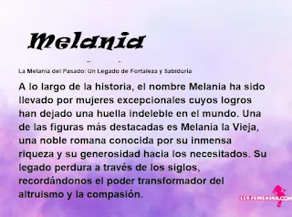 ▷ Significado del nombre Melania
