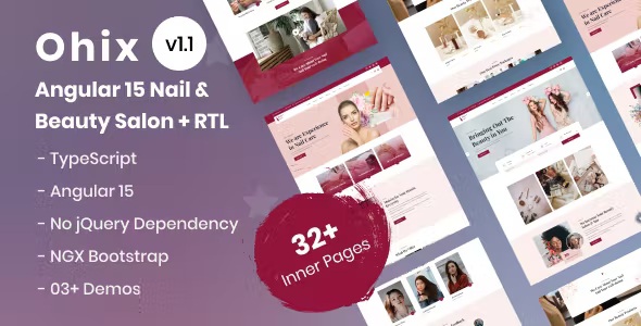 Best Beauty Salon & Nail Bar Angular Template