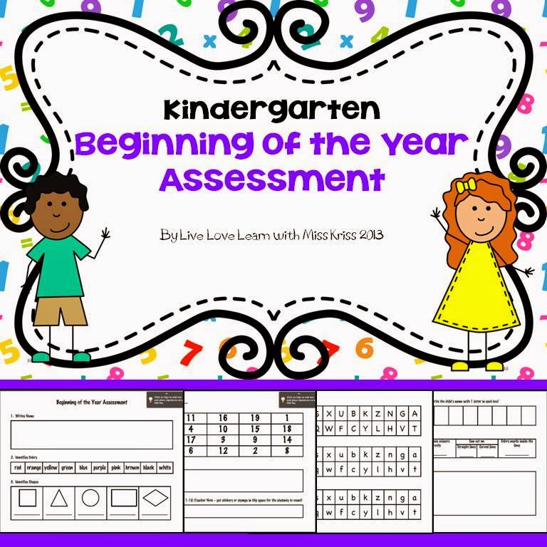 https://www.teacherspayteachers.com/Product/Kindergarten-Assessment-Beginning-of-the-Year-770192