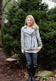 stitch fix Market & Spruce Elissa French Terry Moto Jacket heather grey