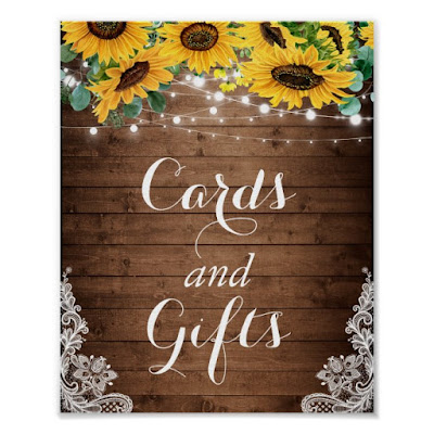  Rustic Sunflower String Lights Card and Gifts Sign