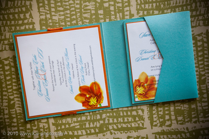 of their Hawaii wedding from the save the date letters and invitations