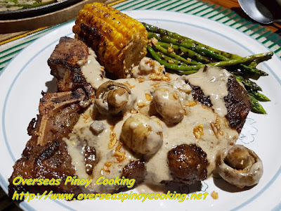 Grilled Tagaytay Beef T-Bone Steak with Mushroom Sauce