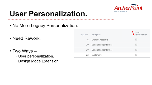 User Personalization - During Upgrade