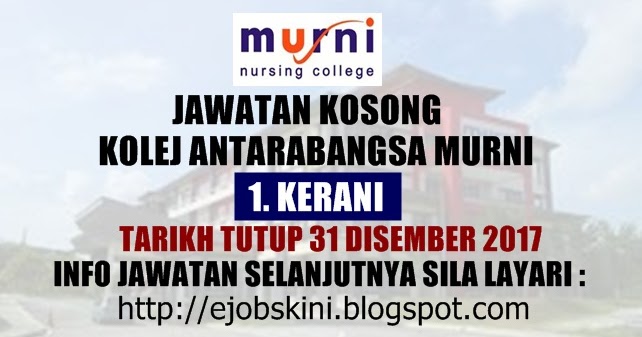 Jawatan Kosong Terkini Sebagai Kerani - 31 Disember 2017