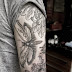 Black Honey Bee Tattoo Designs on Men Shoulder