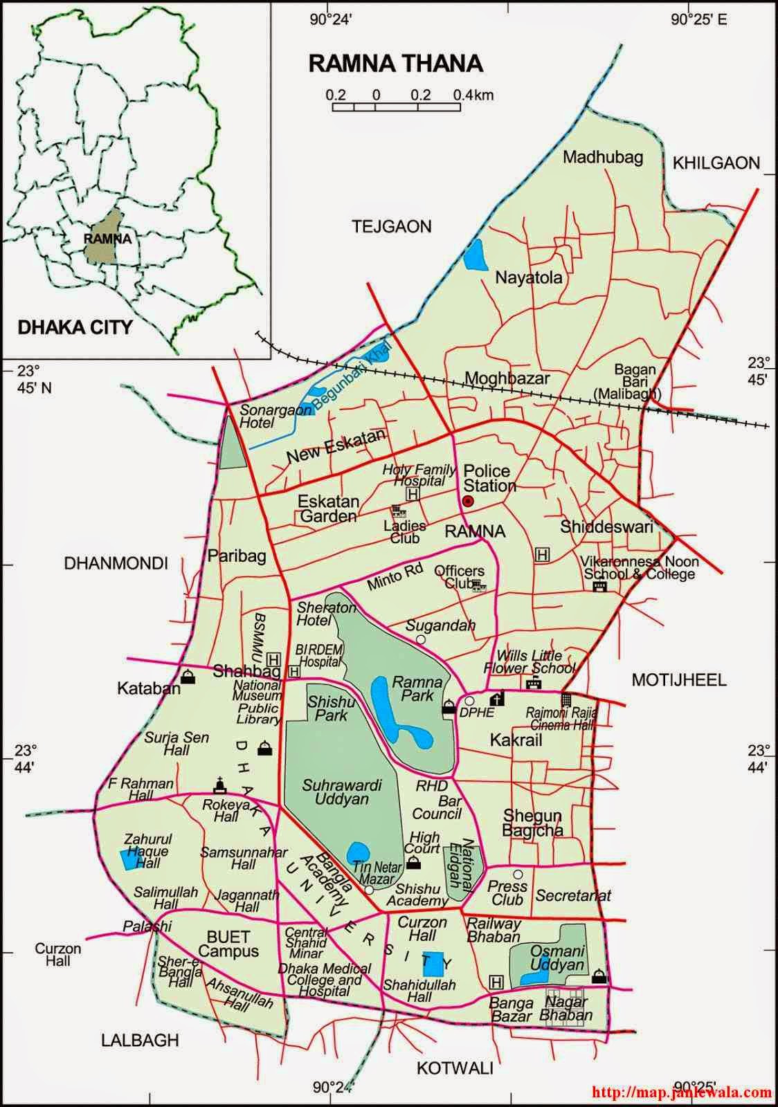 ramna thana dhaka map of bangladesh