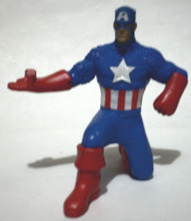 Front of of Captain America from McDonald's Marvel Heroes 2010 set