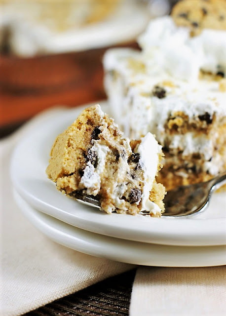 Fork Bite of No-Bake Chocolate Chip Cookie Pie Image