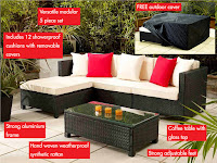 Deluxe Rattan Garden Furniture Sofa Set Modular Table Chairs