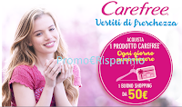 Logo Concorso Carefree e vinci ogni giorno un buono shopping