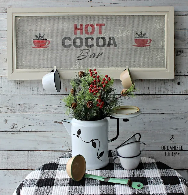 An Upcycled/Repurposed Window Screen Hot Cocoa Bar Sign