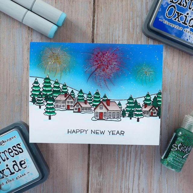 Sunny Studio Stamps: Winter Scenes Customer Card by Femke