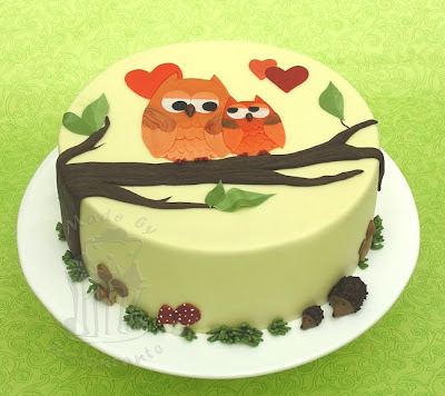 fondant motivtorte eule own Igel Pilze hedgehog Eulentorte