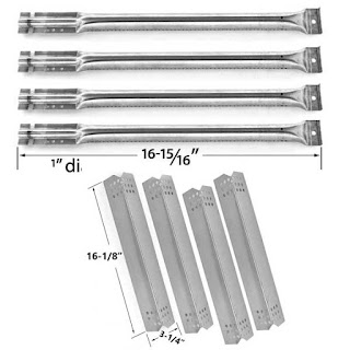 Repair Kit For Kitchen Aid 720-0733A Gas Grill Includes 4 Stainless Heat Plates And 4 Stainless Steel Burners