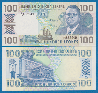 SL10 SIERRA LEONE 100 LEONES LONG SIZE UNC 1990 (P-18c)