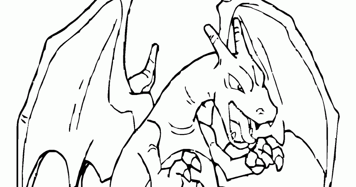 Mewarnai Gambar Pokemon Charizard - Contoh Anak PAUD