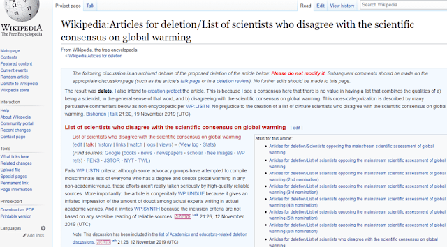 Wikipedia:Articles for deletion/List of scientists who disagree with the scientific consensus on global warming