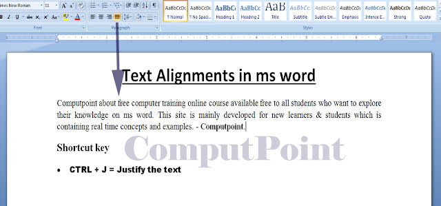 justify the text in ms word 2007.jpeg