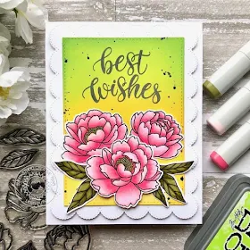 Sunny Studio Stamps: Pink Peonies Frilly Frame Dies Birthday Card by Lynn Put