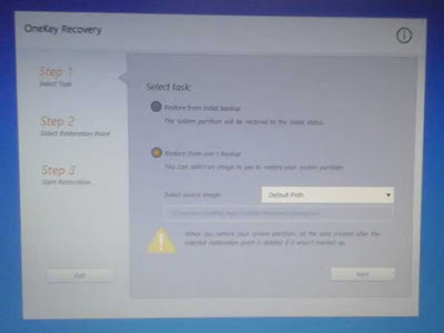 Cara Recovery Laptop Lenovo menggunakan One Key Recovery