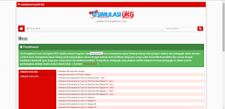 Aplikasi Simulasi UKG 2015 Online berbasis Website tampilan awal