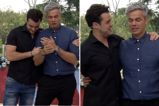 Otaviano chora ao se despedir de Joaquim Lopes no ‘Vídeo Show’