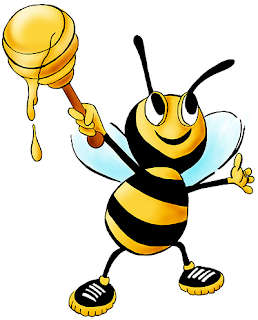 Cartoon Honey Bee Smiling and Offering the World Its Honey