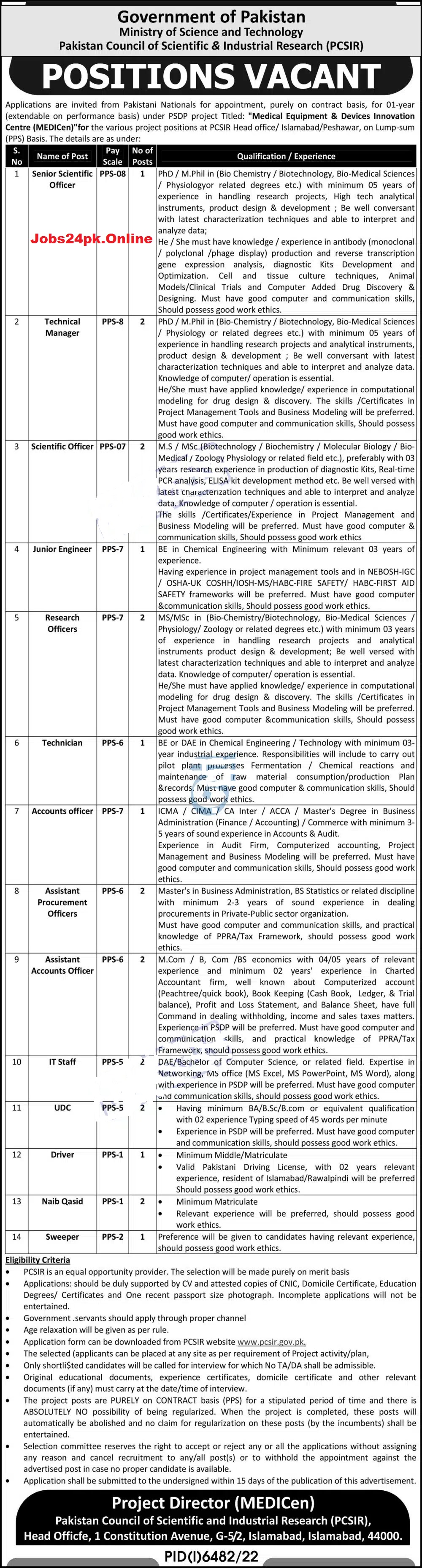 Ministry of Science and Technology May Jobs 2023 - jobs24pk