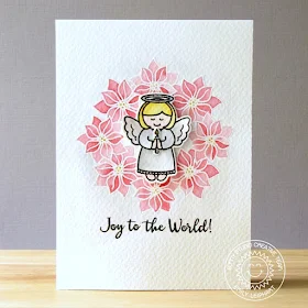 Sunny Studio Stamps: Little Angels & Christmas Icons Poinsettia Wreath Card by Emily Leiphart.
