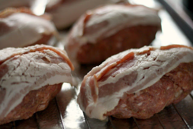 mini meatloaves formed and ready to go into the oven