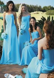 Perfect Blue Bridesmaid Dresses With Flowers