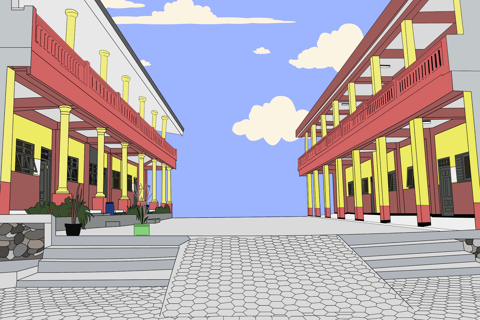 Gambar Kartun Gedung Sekolah Terbaru Wallpaper