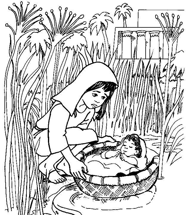 Baby Moses Coloring Pages 1