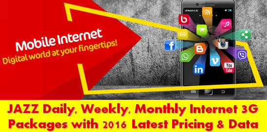 Jazz Daily Weekly Monthly Internet Packages Latest Prices Data