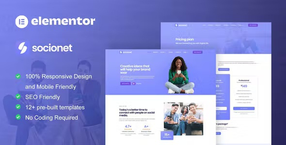 Best Social Media Marketing Agency Elementor Template Kit