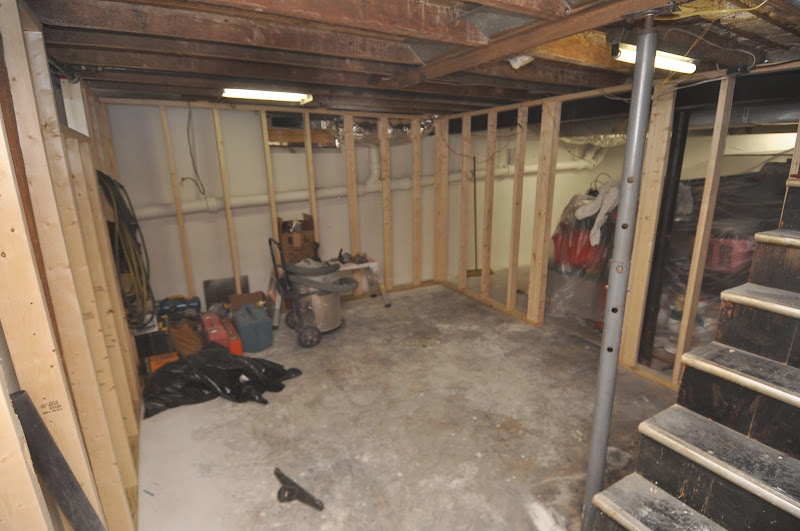 Storage units were built for other side of basement. title=