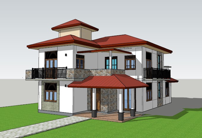 Two story 6  Bed room House Design @ Rambukkana, Kegalle for Miss. Gayani Gunawardhana