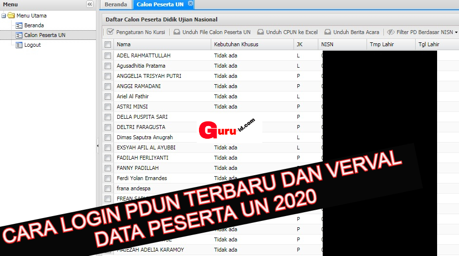  merupakan salah satu situs milik kemendikbud yang beroperasi di bidang pendataan penerima  Manajemen Pdun Untuk Cek Peserta UN SMP Sekolah Menengan Atas Sekolah Menengah kejuruan Tahun 2020-2021