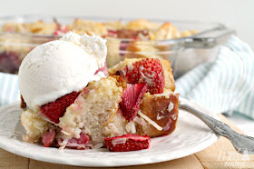 The sweetness of strawberries comes together perfectly with the creaminess of coconut in this easy to make Strawberry Coconut Bread Pudding.